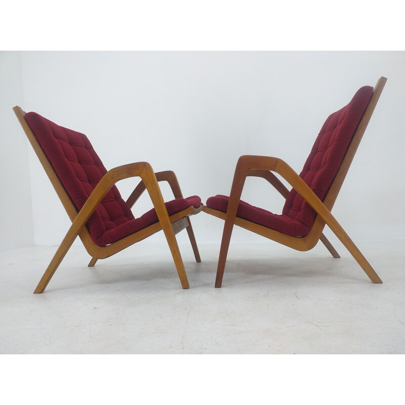 Pair of vintage Art Deco Armchairs by Jan Vanek 1930s