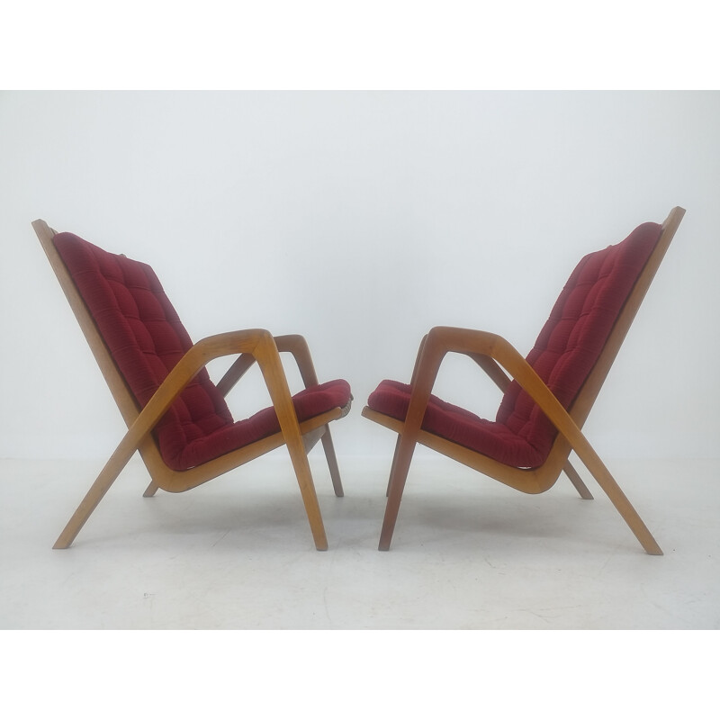Paar vintage Art Deco fauteuils van Jan Vanek 1930