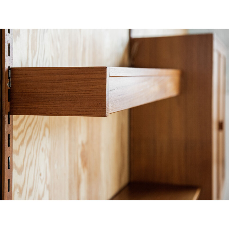 Vintage wall system in teak by Kai Kristiansen for FM, Denmark 1950s