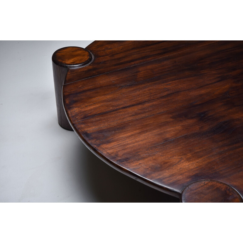 Grande table basse vintage ronde moderne, Brésilien 1960