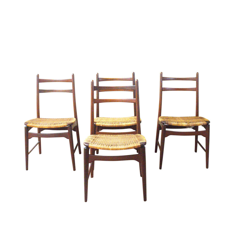 Set of 4 vintage Teakchairs from Georg Leowald for Wilkhahn, Germany 1950s