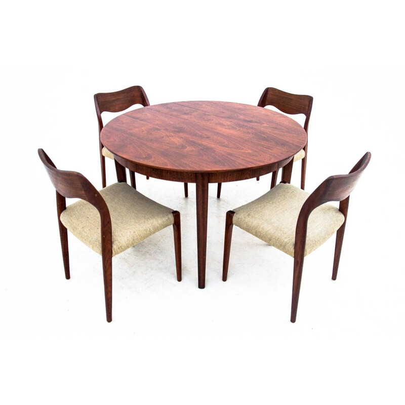 Vintage dining set by N.O.Moller, Denmark 1960