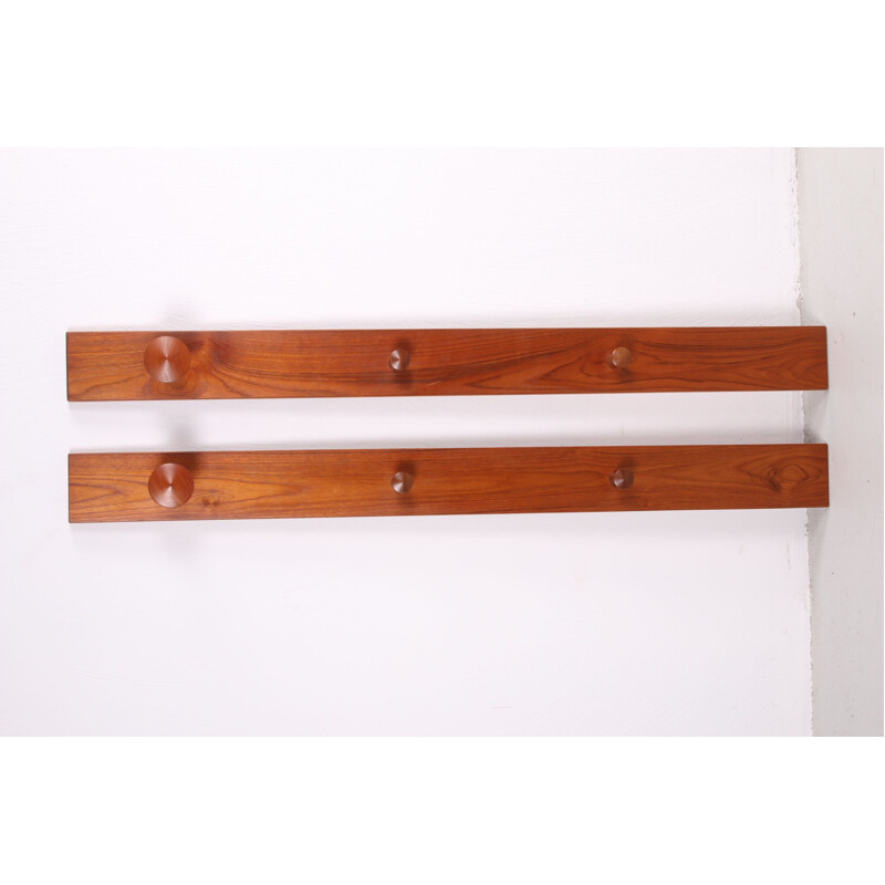 Pair of vintage teak wall hooks by Aksel Kjersgaard for Odder Mobler