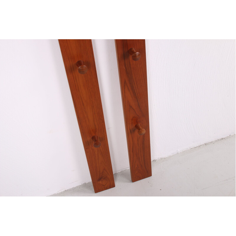 Pair of vintage teak wall hooks by Aksel Kjersgaard for Odder Mobler