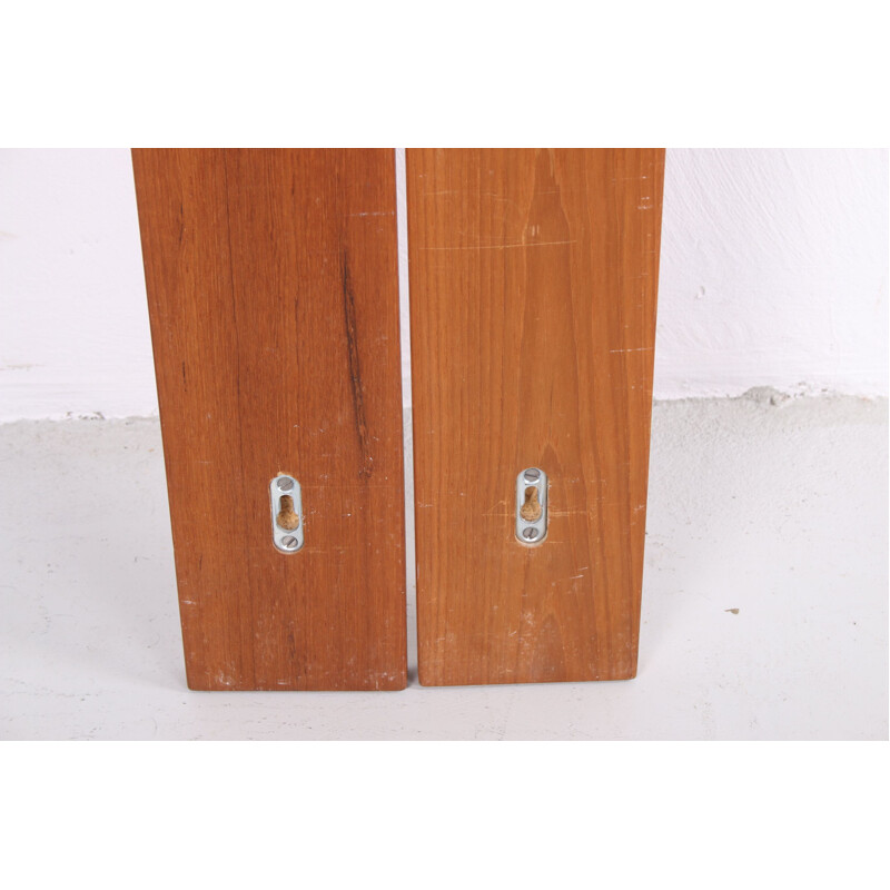 Pair of vintage teak wall hooks by Aksel Kjersgaard for Odder Mobler