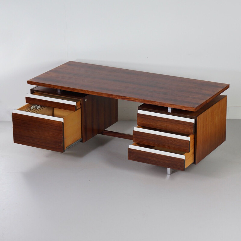 Vintage rosewood desk by Kho Liang Ie for Fristho 1956