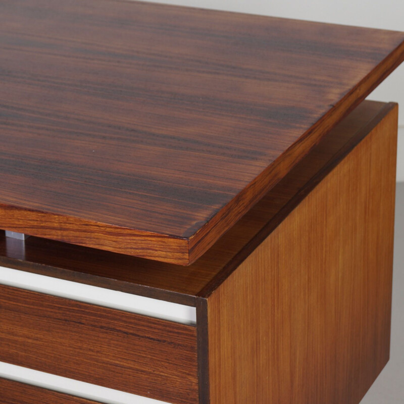 Vintage rosewood desk by Kho Liang Ie for Fristho 1956