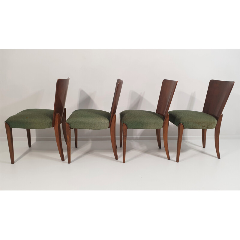 Set of 4 vintage Art Deco chairs by Jindřich Halabala 1940