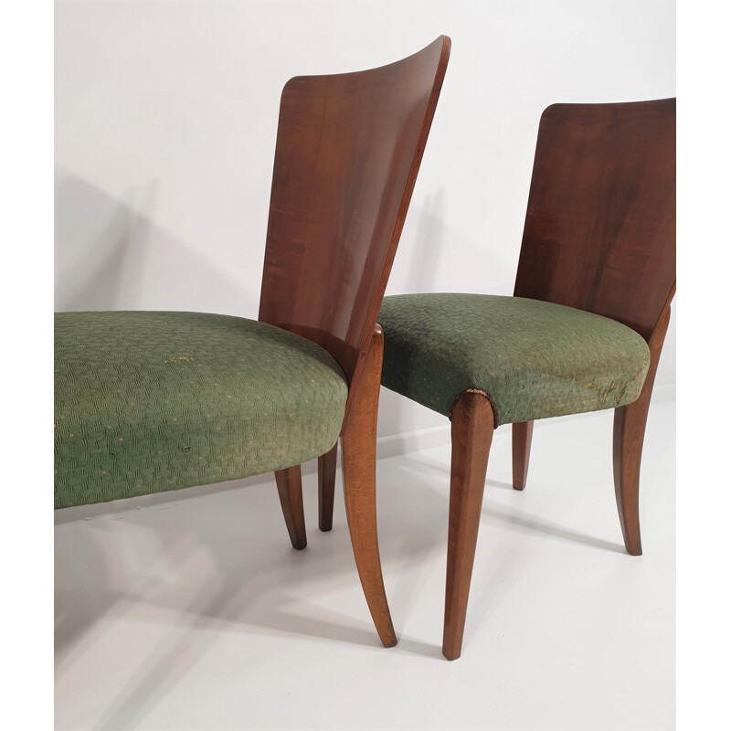 Set of 4 vintage Art Deco chairs by Jindřich Halabala 1940