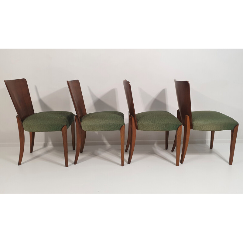 Lot de 4 chaises vintage Art Déco par Jindřich Halabala 1940