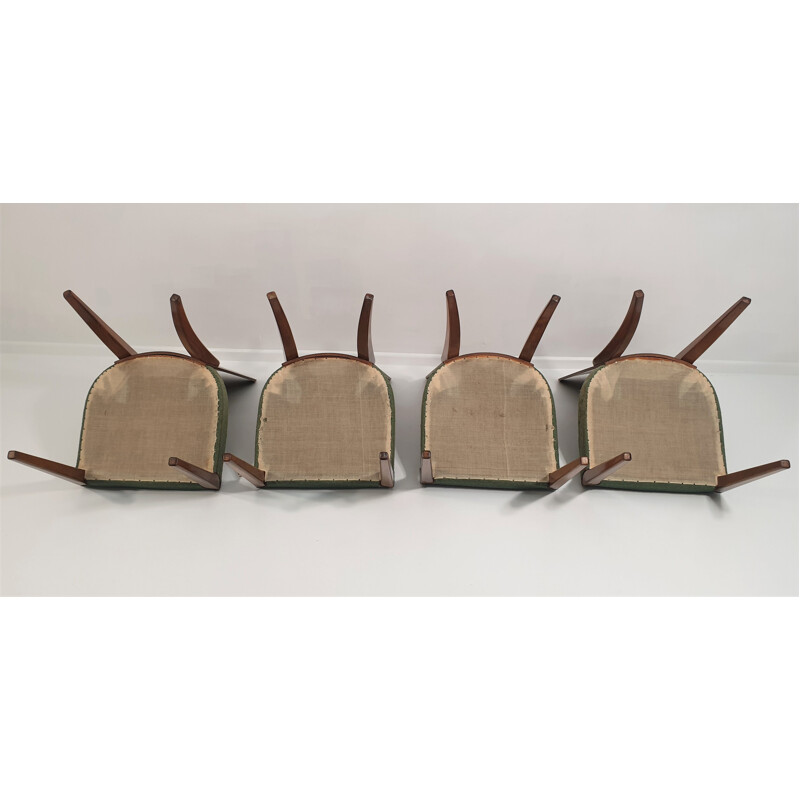 Lot de 4 chaises vintage Art Déco par Jindřich Halabala 1940