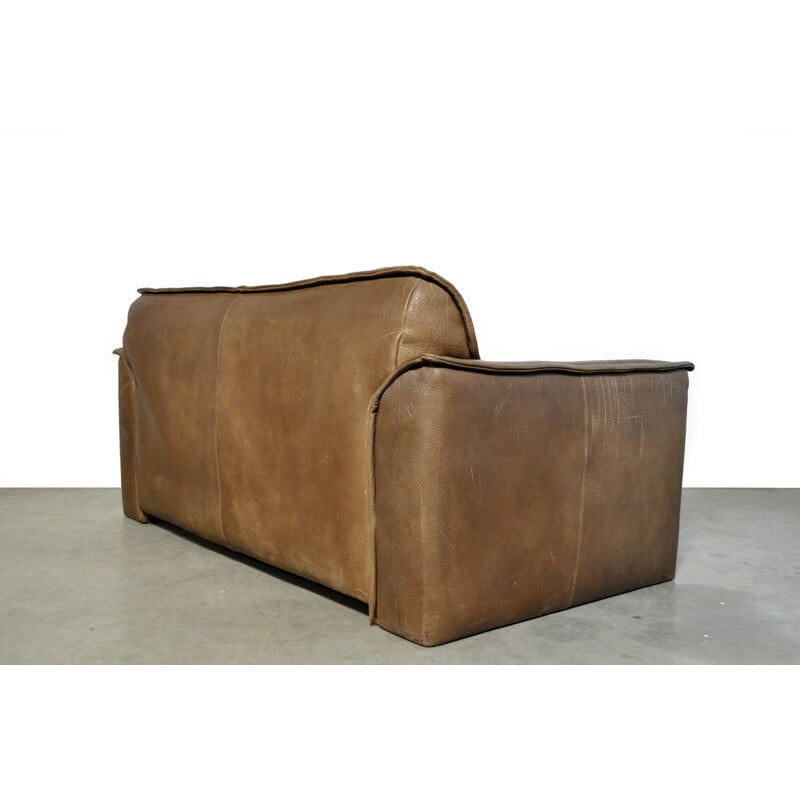 Vintage 2-seater leather sofa by Hugo de Ruiter for Leolux, Netherlands 1970