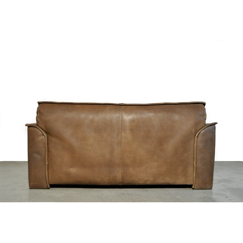 Vintage 2-seater leather sofa by Hugo de Ruiter for Leolux, Netherlands 1970