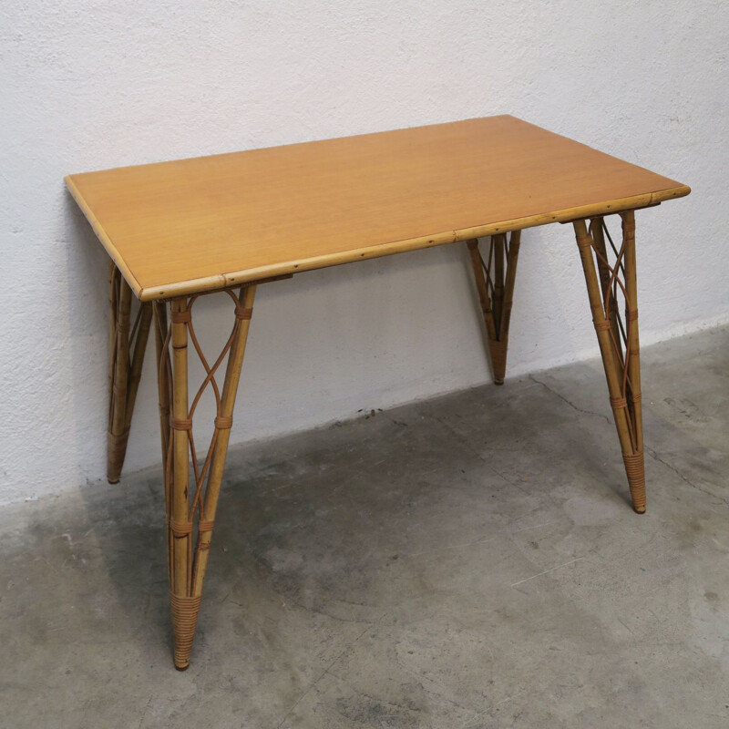 Vintage rattan console 1960