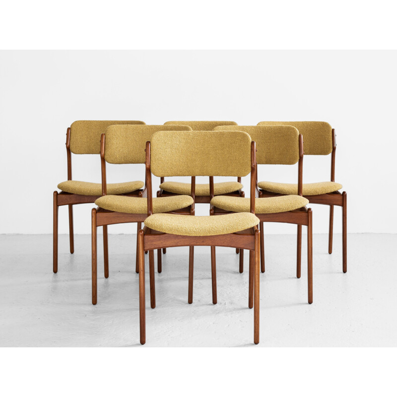 Set of 6 vintage teak chairs by Erik Buch for OD Mobler, Danish 1960