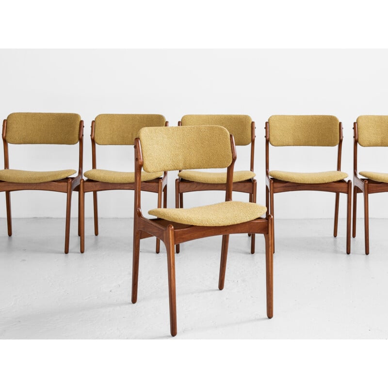 Lot de 6 chaises vintage en teck par Erik Buch pour OD Mobler, Danois 1960