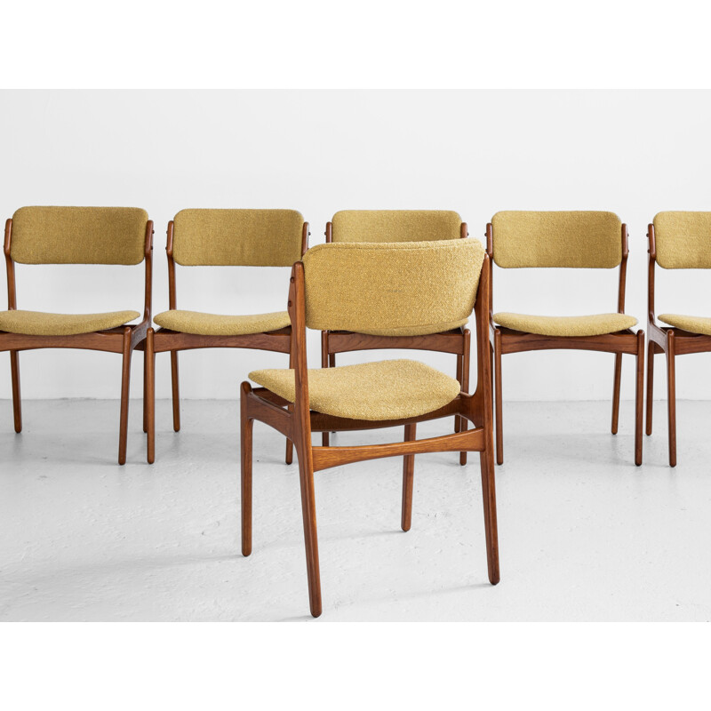 Lot de 6 chaises vintage en teck par Erik Buch pour OD Mobler, Danois 1960