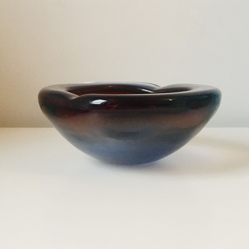 Vintage Murano Sommerso Glass Bowl by Flavio Poli 1960s