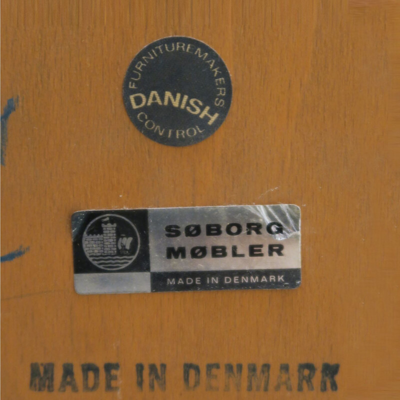 Estantería de teca vintage Soborg Møbelfabrik, Dinamarca 1960