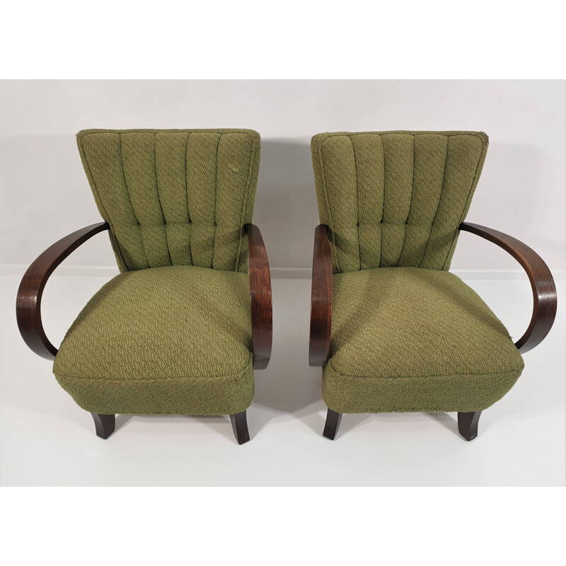 Pair of vintage Lounge Chairs by Jindřich Halabala 1950s