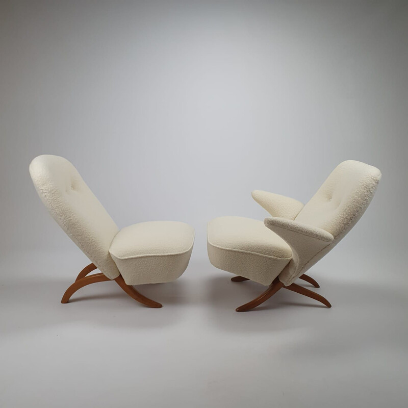 Pair of vintage Congo Chair by Theo Ruth for Artifort 1950s