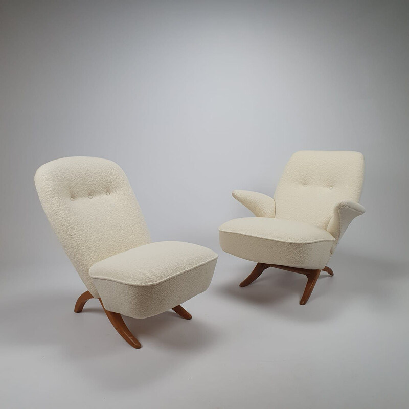 Pair of vintage Congo Chair by Theo Ruth for Artifort 1950s