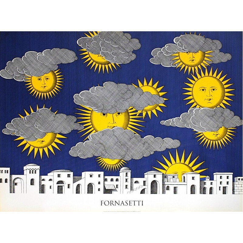 Vintage-Siebdruck "Sole di Capri" von Piero Fornasetti, 1993