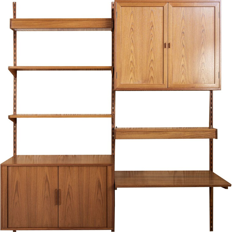 Vintage wall system in teak by Kai Kristiansen for FM, Denmark 1950s