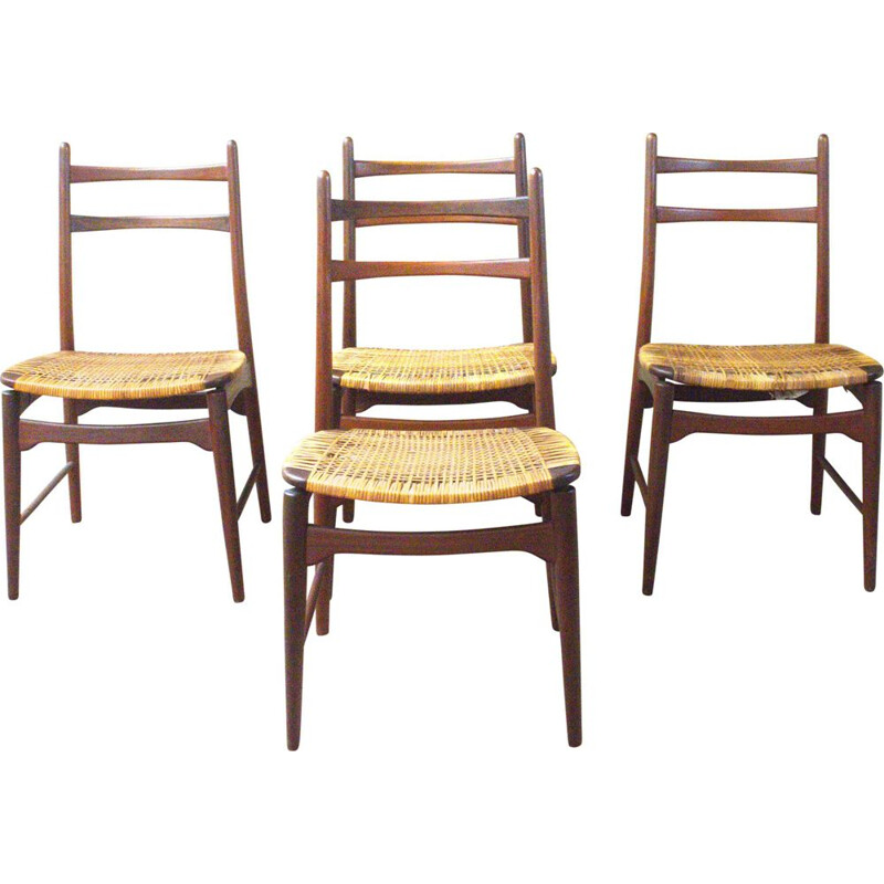 Set of 4 vintage Teakchairs from Georg Leowald for Wilkhahn, Germany 1950s