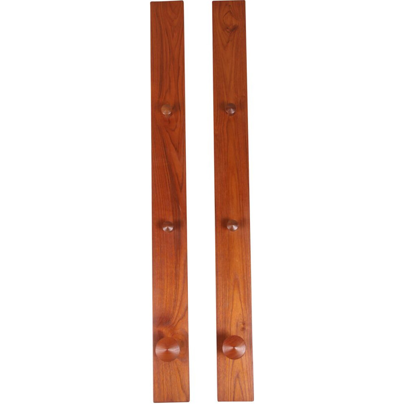 Pair of vintage teak wall hooks by Aksel Kjersgaard for Odder Mobler