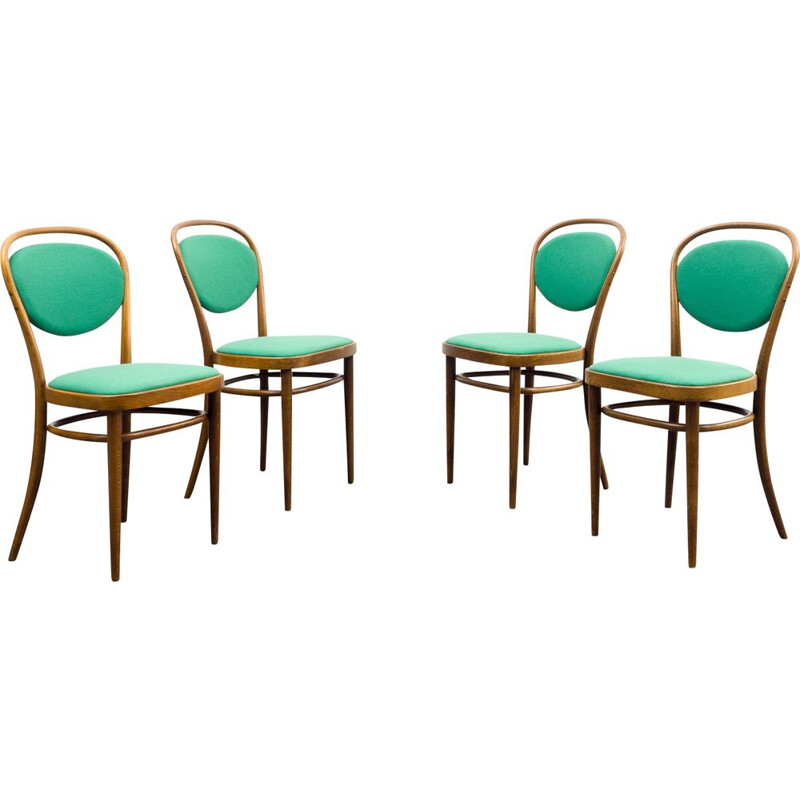 Set of 4 vintage coffee chairs model 215 P by Thonet