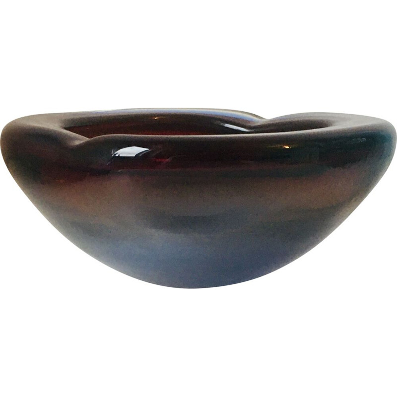 Vintage Murano Sommerso Glass Bowl by Flavio Poli 1960s