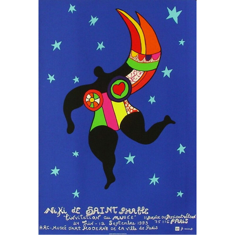 Affiche vinatge L'invintation au Musée de Niki de Saint Phalle 1993