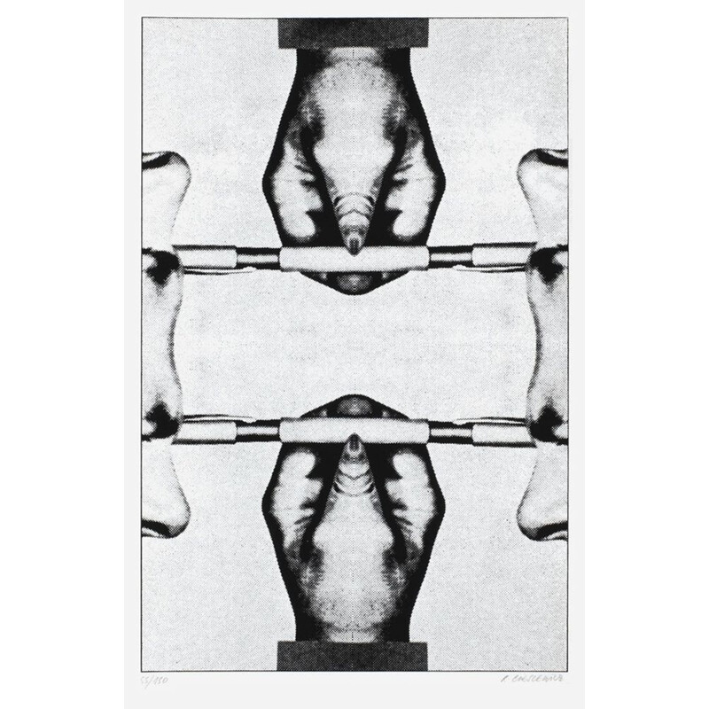 Vintage screen print "paralells" by Roman Cieslewicz, 1974