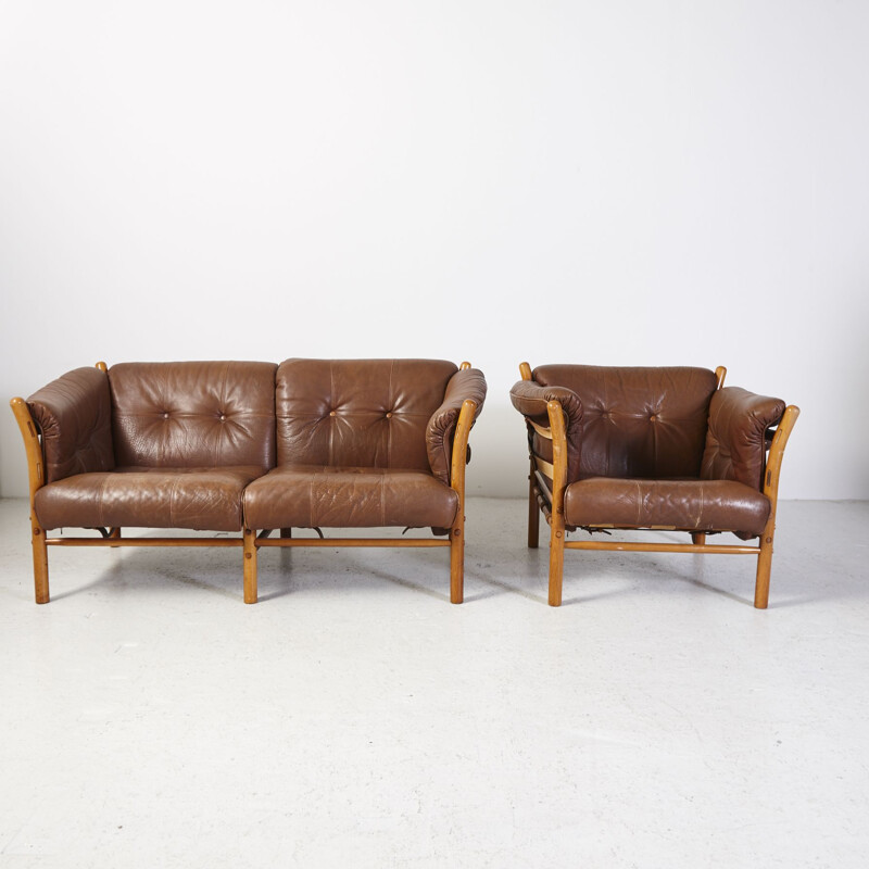 vintage Ilona Armchair and Sofa by Arne Norell 1971s