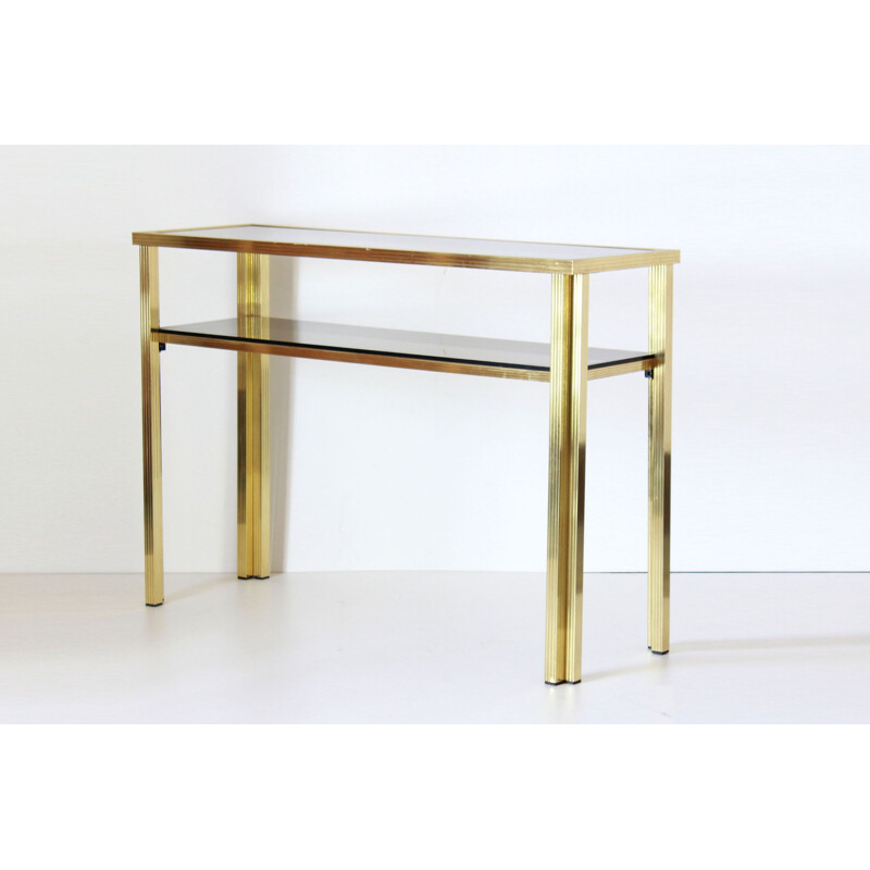 Vintage goldenrod iron console table 1970s