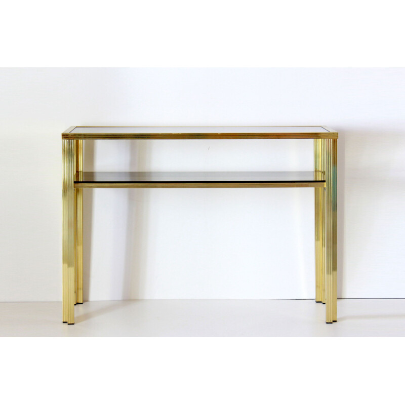 Vintage goldenrod iron console table 1970s