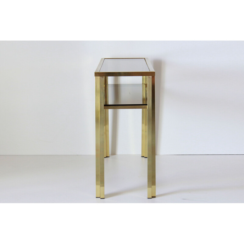 Vintage goldenrod iron console table 1970s