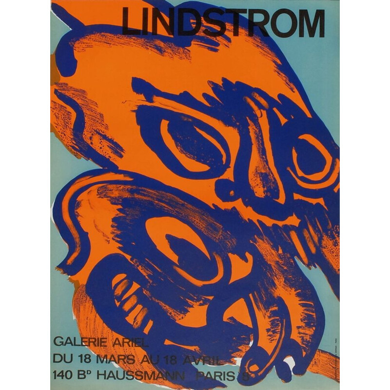 Poster d'epoca "Galerie Ariel" di Bengt Lindstrom, 1968