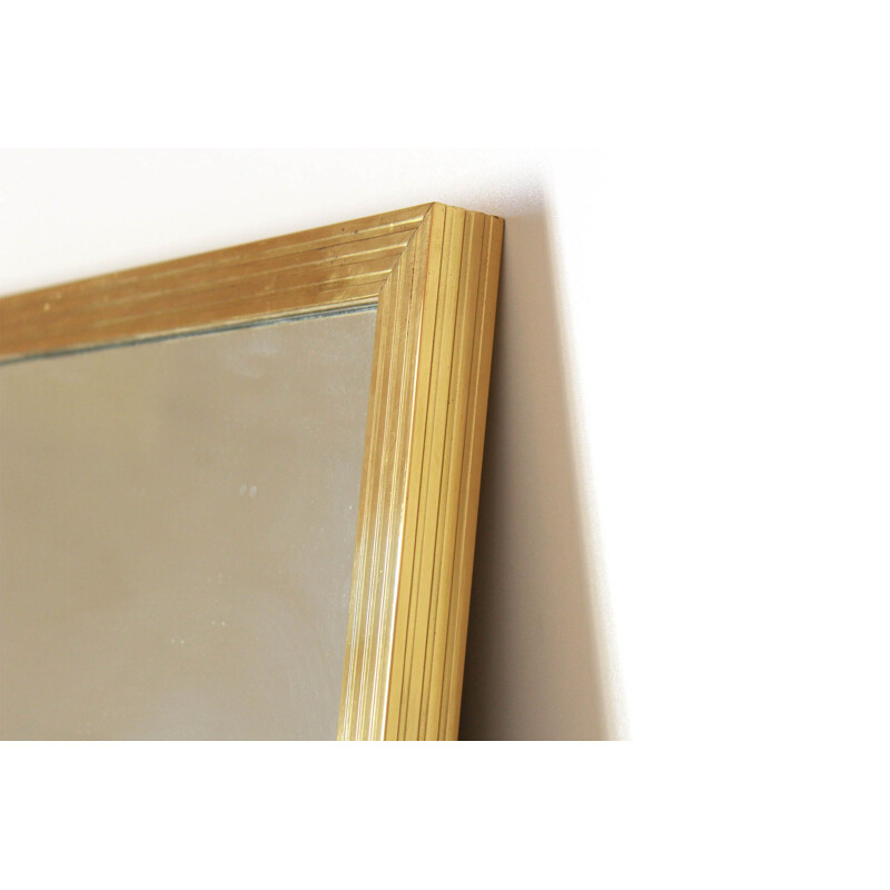 Specchio vintage con struttura in ferro dorato, 1970