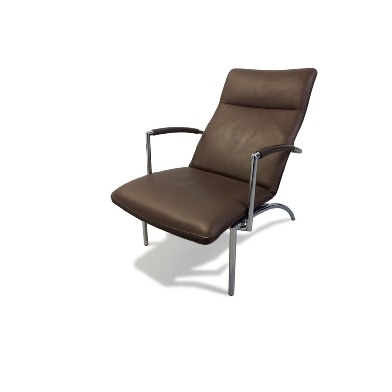 Vintage Brown leather reclining chair by Peter Maly for COR 1992s