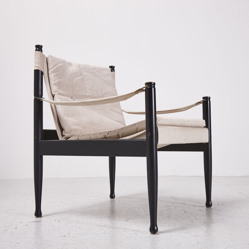 Vintage Safari Lounge Chair by Erik Wørtz for Niels Eilersen 1960s