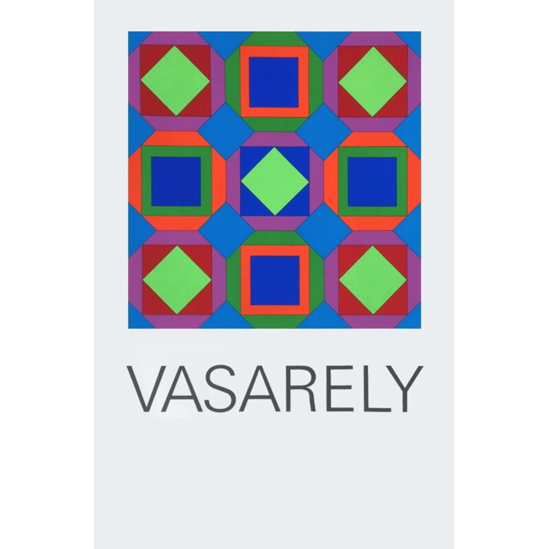 Vintage Art Basel poster by Victor Vasarely 1982s