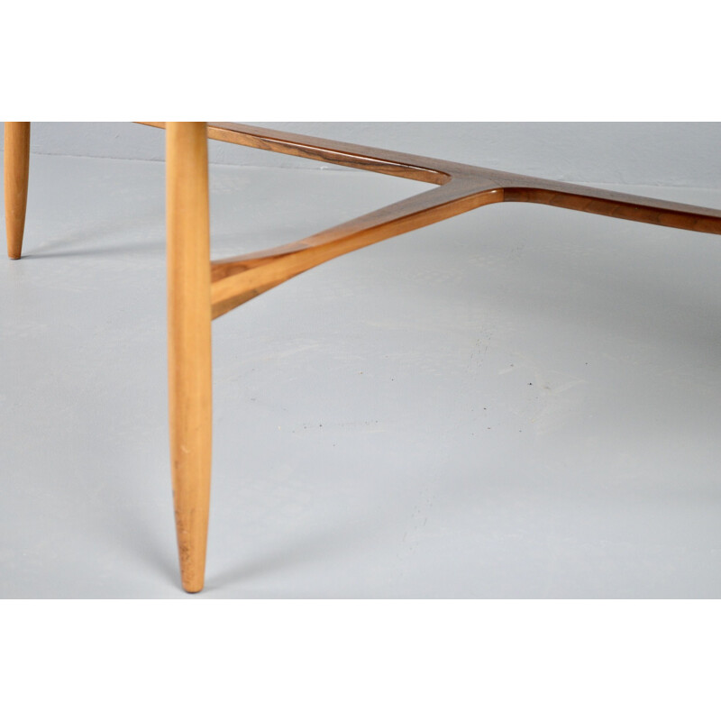 Grande table basse vintage Laauser organique en forme de rein par Svante Skogh 1960