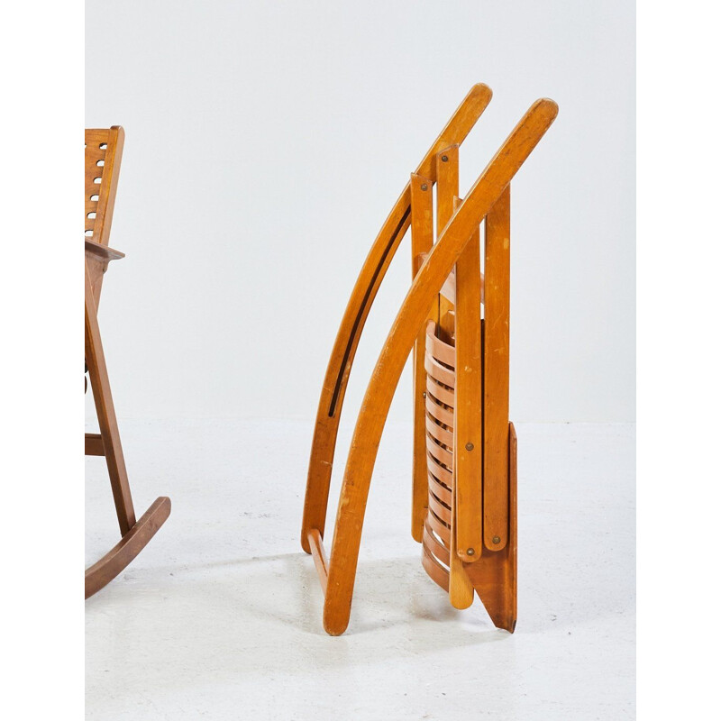 Vintage Rex foldable Rocking Chair by Niko Kralj for Impakta Les 1970s