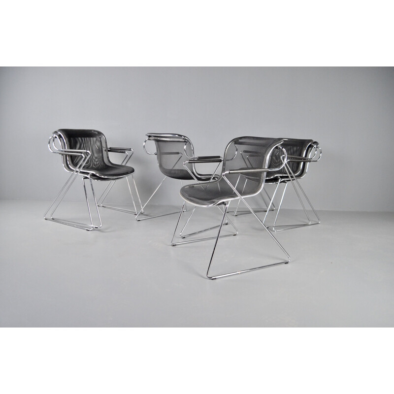 Set of 6 vintage "penelope" chairs by Charles Pollock & Castelli 1982s