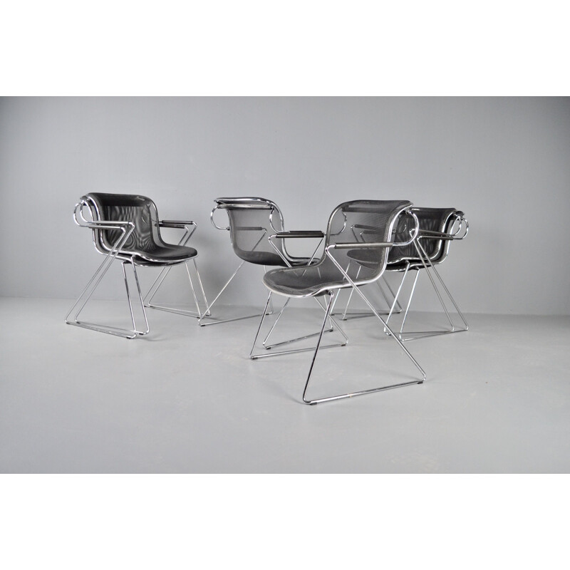 Lot de 6 chaises vintage "penelope" par Charles Pollock & Castelli 1982