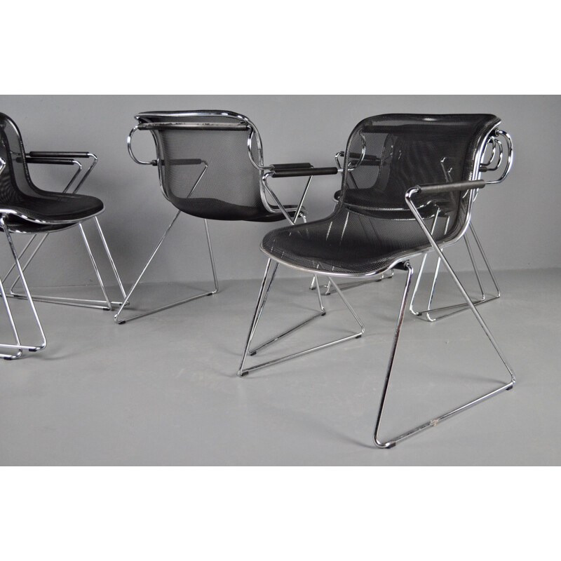 Set of 6 vintage "penelope" chairs by Charles Pollock & Castelli 1982s