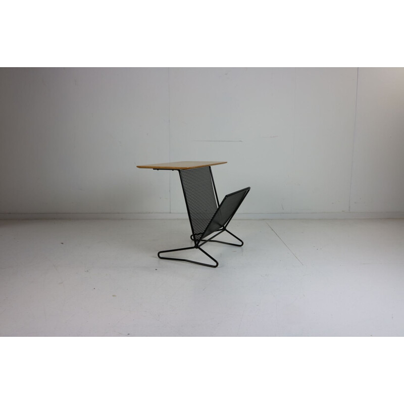 Vintage Cees Braakman UMS Pastoe side table with magazine rack