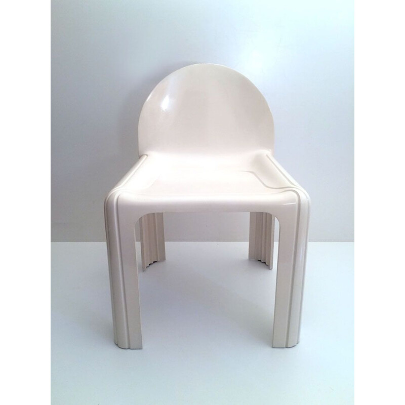 Vintage White chair model 4854 by Gae Aulenti for Kartell 1970s